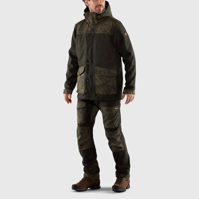 Pánska bunda fjällräven värmland wool – dark olive, dark olive camo - panska_bunda_fjällräven_värmland_wool_dark_olive_dark_olive_camo_2