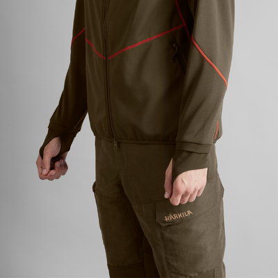 Funkčná mikina härkila scandinavian fleece zeleno hnedá - 130114063_d02
