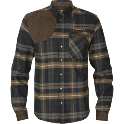 Pánska košeľa härkila jarne shooting l/s dark olive - Kosela_Jarne