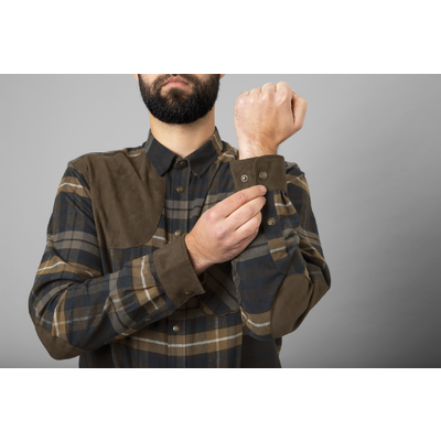 Pánska košeľa härkila jarne shooting l/s dark olive - Kosela_Jarne6