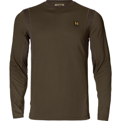 Pánske tričko härkila forest hunter l/s hunting green/shadow brown - panske_tricko_härkila_forest_hunter_ls_hunting_green_shadow_brown_