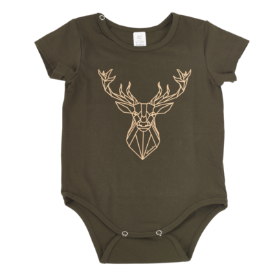 Detské body tetrao, krátky rukáv - kaki, jeleň ps - detske_body_tetrao_s_kratkym_rukavom_khaki_1