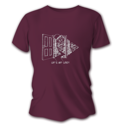 Dámske poľovnícke tričko tetrao dvere - bordové - F11 DVERE - burgundy