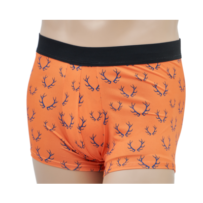 Pánske boxerky tetrao s poľovníckym motívom - oranžové s parohami - Pánske boxerky TETRAO s poľovníckym motívom - oranžové s parohami (2)