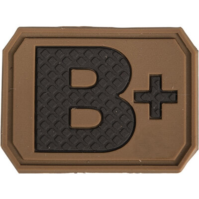 Nášivka miltec 3d patch krvná skupina coyote b+ - Nášivka_3D_Patch_krvná_skupina_coyote_B+