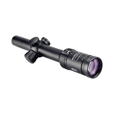 Puškohľad Meopta MeoStar R2 1-6x24 RD - 4C s čiernym dizajnom, vhodný na lov v pohybe, so zväčšením 1-6x a objektívom 24 mm.