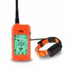 Satelitný GPS lokátor Dogtrace DOG GPS X23 pre tri psy v oranžovej farbe s prijímačom a vysielačom na obojku.