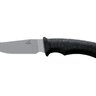 Pevný poľovnícky nôž GERBER GATOR FIXED GUT HOOK s čiernou ergonomickou rukoväťou a čepeľou zakončenou párakom.