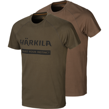Set de două tricouri logo Härkila Willow Green, Slate Brown Set de două tricouri logo Härkila Willow Green, Slate Brown