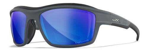 Ochelari Wiley X Ozone Captivate cu lentile polarizate albastre cu ramă gri mat