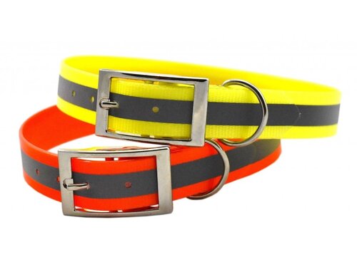 Zgardă reflectorizantă TETRAO Biothane portocaliu 40 cm Zgardă reflectorizantă TETRAO Biothane portocaliu 40 cm