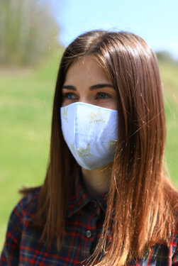 TETRAO mască facială de protecție din bumbac - albă