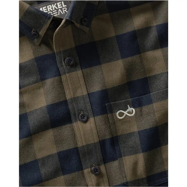 Cămașă pentru bărbați Merkel Gear Experience Check – olive-albastru 2
