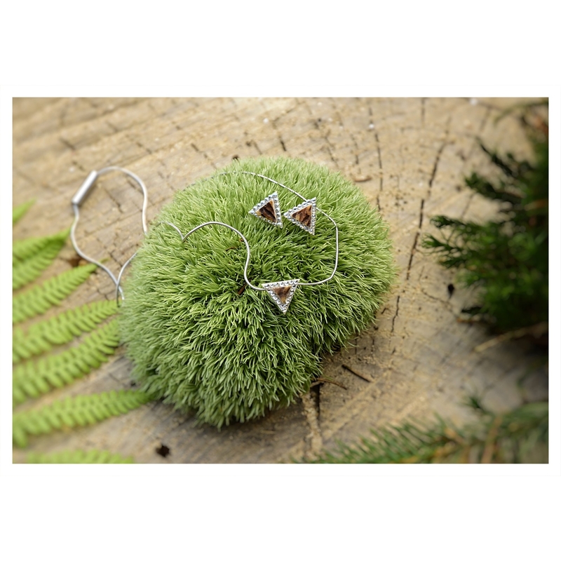 Set bijuterii TETRAO din coarne - lănțișor + cercei triunghi 6