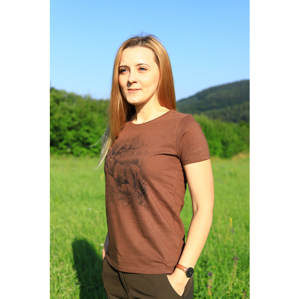 Tricou damă TETRAO cerb mare - maro 4