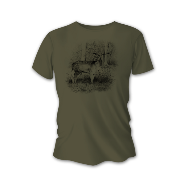 Tricou bărbați TETRAO cerb-lopătar mare - verde