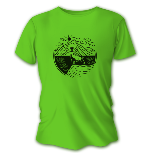 Tricou pentru bărbați TETRAO capră neagră - verde deschis
